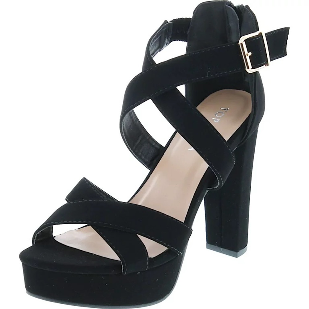 Top Moda Lovely-86 Women's Suede Platform Chunky High Heel